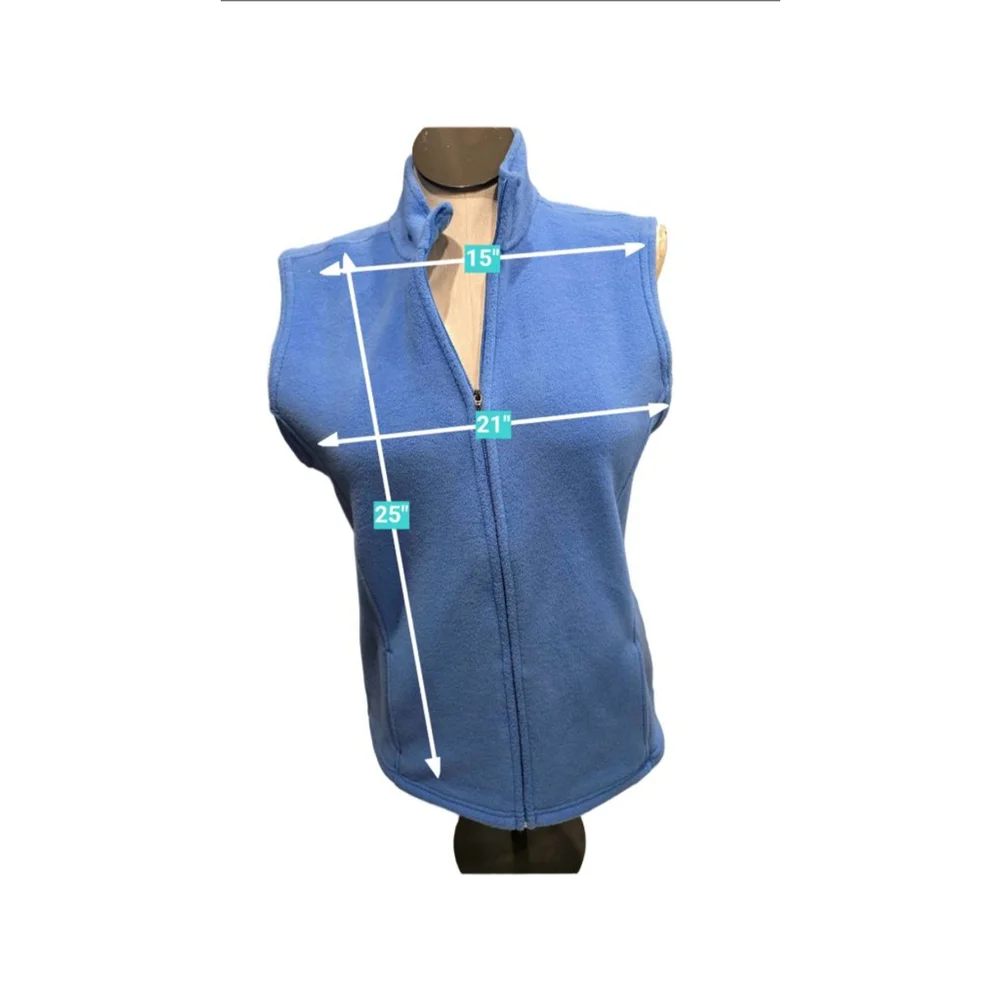 L.L.Bean Women's Blue Fleece Full-Zip Vest L
